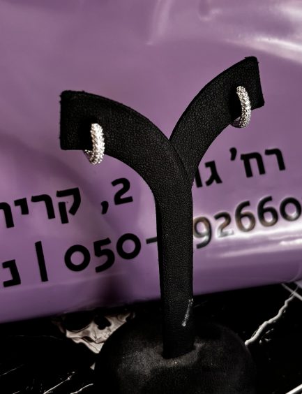 עגילי חישוק זרקונים 925